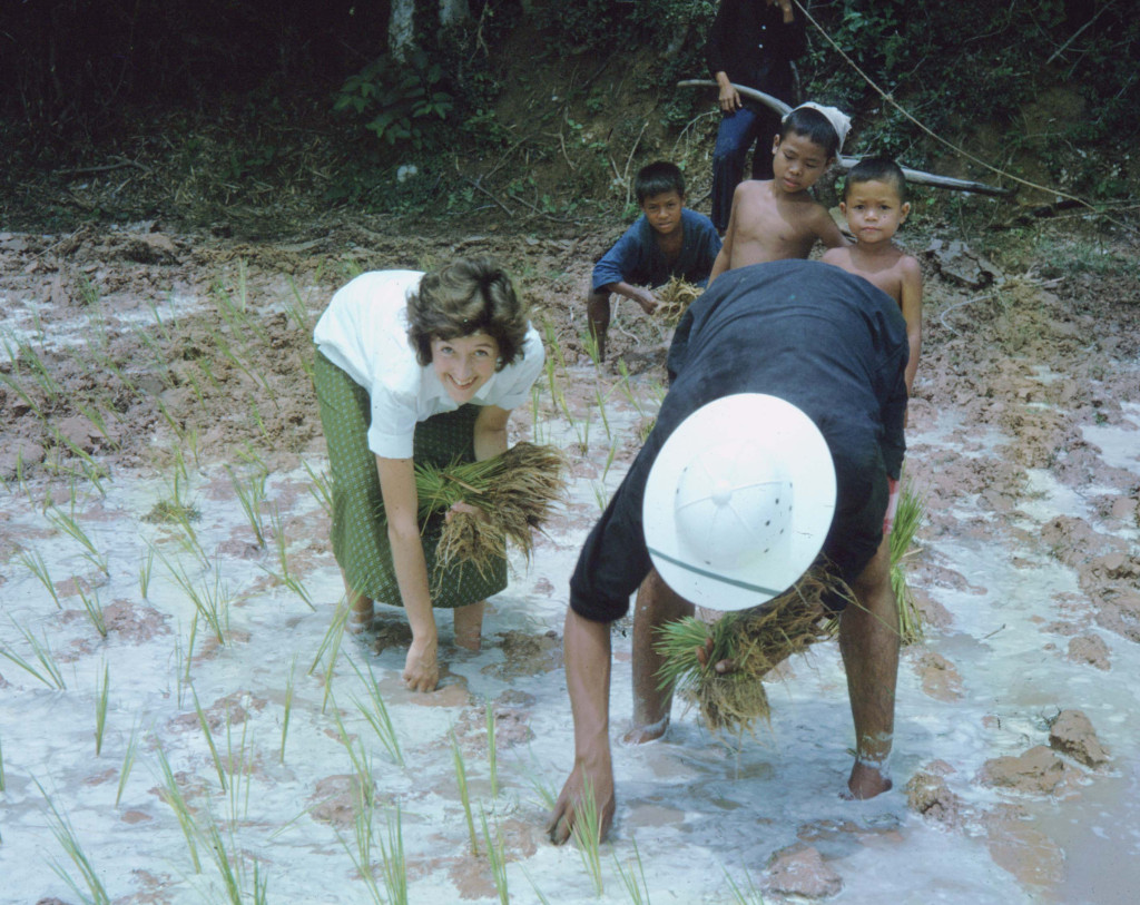Jane Keyes planting rice | Culturio แพลตฟอร์มการเรียนรู้ทางวัฒนธรรม